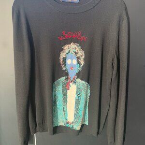 Louis Vuitton LV Neon Working Man Crewneck, FW21, Black, Large